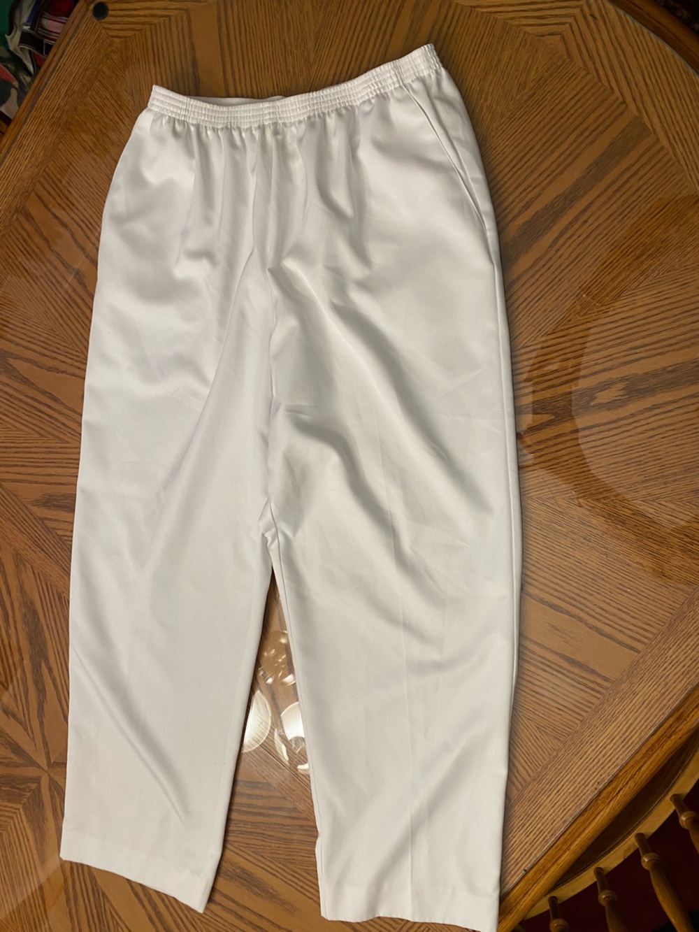 Alfred Dunner White Straight Leg Pants
